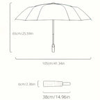 10-rib automatic folding umbrella, extra large windproof reinforced canopy, 1pc