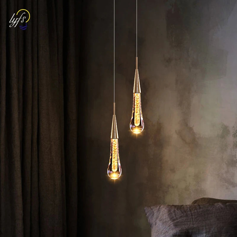 Crystal LED pendant light hanging ceiling lamp, A/B/C style, warm white or cold white