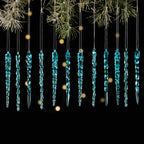 Transparent Acrylic Icicle Christmas Ornaments Xmas Tree Hanging Pendant Crystal Twisted Icicle Snowflake Home Party Decoration
