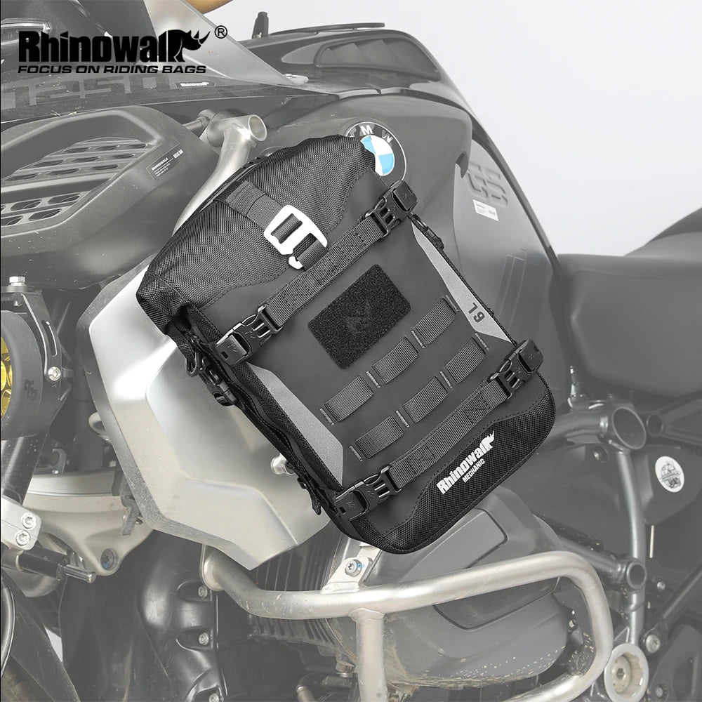 Rhinowalk Motorcycle Bumper Bag Waterproof 6L Universal Motorcycle Side Frame Bag with Internal Support Travel Luggage Tool Box