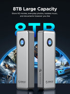 ORICO 20Gbps NVME Enclosure Case 8TB with Cooling Fan USB 3.2 Gen 2 x 2 PCIE NVME Adapter Tool Free RGB for PCIe M Key