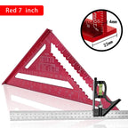 Premium Rafter Square and Combination Triangle Square Set, Woodworking Framing Square, Ruler and Protractor Tool Set