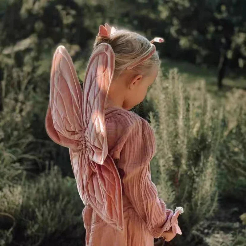 Vintage Velvet Butterfly Wings Forest Photography Props for Children's Birthday and Christmas Celebration