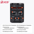 JCD 8586D Soldering Station 2 IN 1 Hot Air Gun Solder Station with 2 Digital display,10-Minute Sleep Mode for SMD Rework 220V