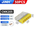 50Pcs Mini Quick Wire Connectors 2/3/4/5/6/8 Ports Terminal Block Hard Stainless Easy Electric Quick Push-In Light House Wiring
