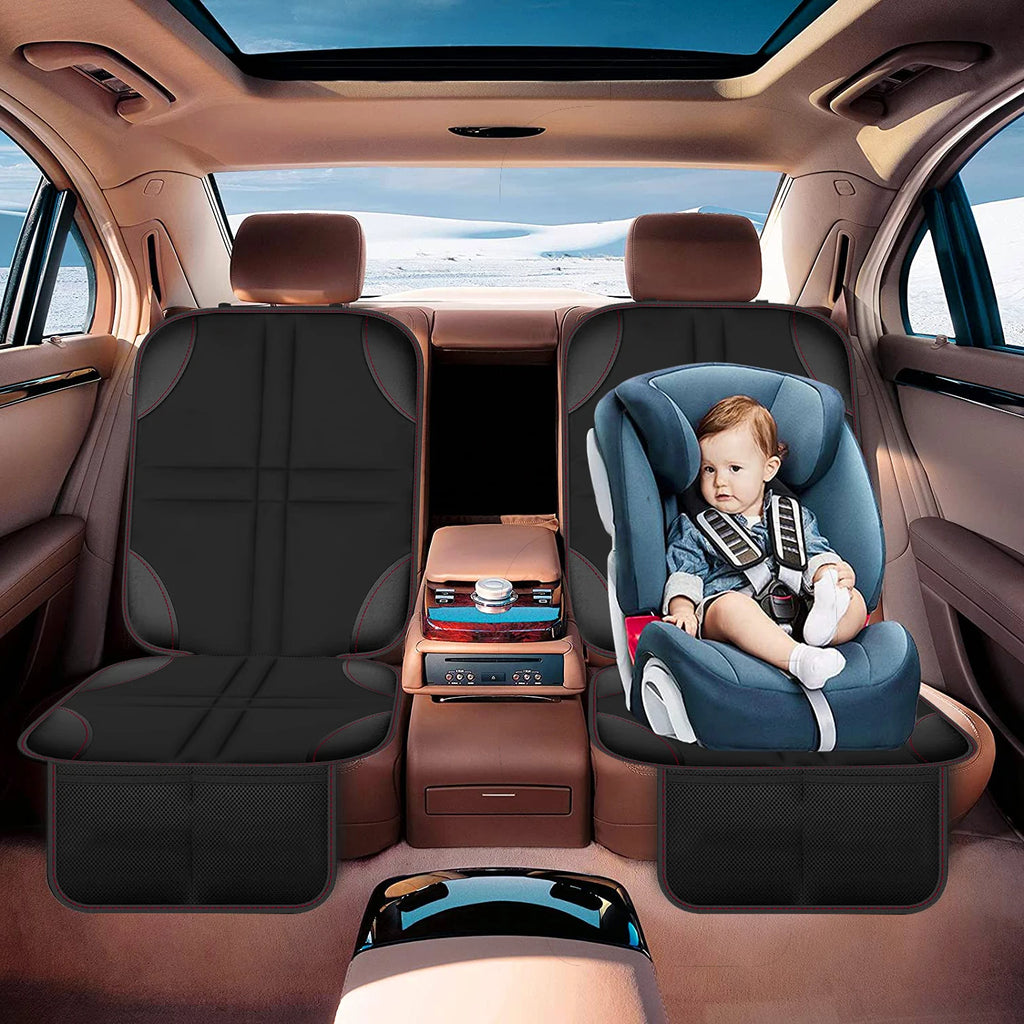 Car Seat Protector Cover for Child Baby Pet Universal Fit Non-Slip Waterproof Anti-Scratch Stain Resistant with Storage Pockets