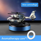 Car Solar Air Freshener Automatic Rotation Essential Oil Diffuser Dashboard Camouflage Helicopter Ornaments Remove Odor