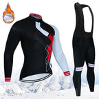 Warm Winter Thermal Fleece Cycling Jersey Sets Men Outdoor Riding MTB Ropa Ciclismo Bib Pants Set Pro Team Cycling Clothing 2025