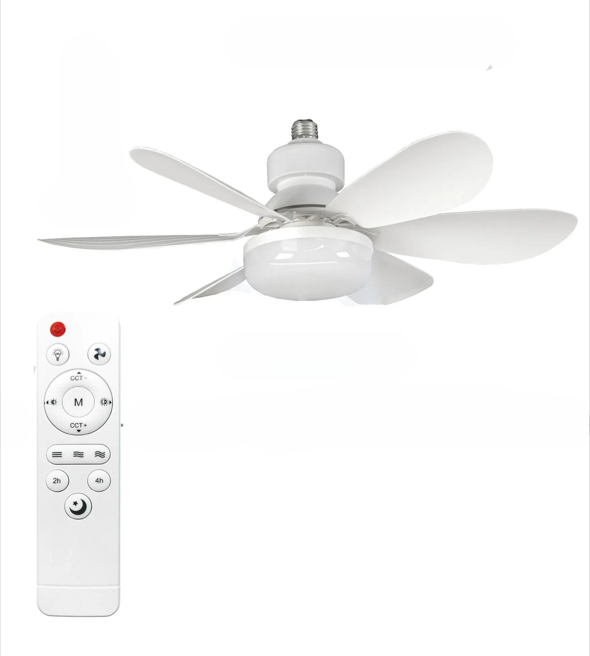 LED 30W Ceiling Fan Light E27 with Remote Control for Dimming, Suitable for Living Room, Study, Household Use, 85-265V