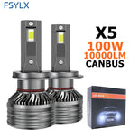 X5 100W H7 Car LED Headlight Bulb Fog Light Canbus 6000k K5C H1 H4 H7 H11 9005 9006 Auto LED Headlamp H11 Led Lights for Car