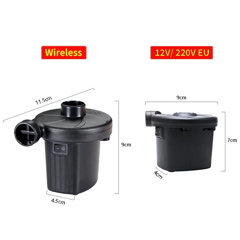 EAFC 220V/12V Electric Inflatable Pump Quick Air Filling Compressor With 3 Nozzles for Car Camping Life Buoy Boat Cushion