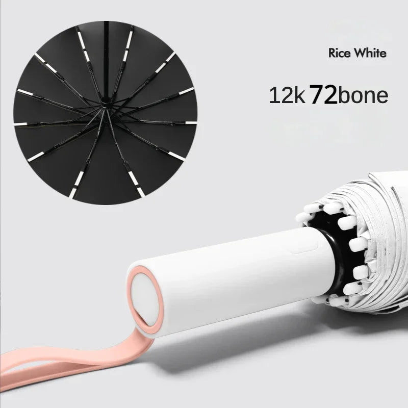 Super Strong Windproof Automatic Umbrella for Men and Women, 72 Bone, Large Rainproof, Sun UV Protection, Folding Rain Umbrellas