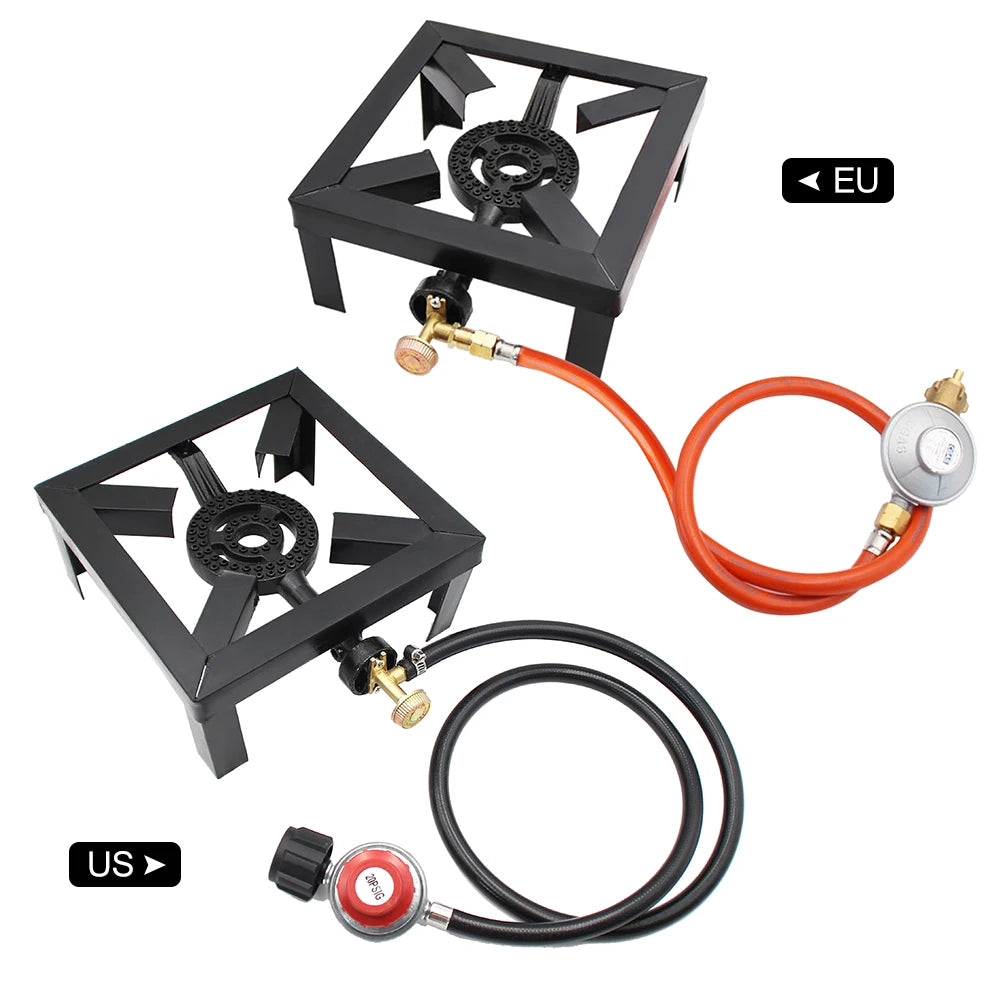 Tomshoo 8KW Gas Boiling Ring Cast Iron Burner Large LPG Stove Outdoor Cooker Iron Frame Portable Fire Control Stove Camp Supply