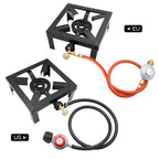 Tomshoo 8KW Gas Boiling Ring Cast Iron Burner Large LPG Stove Outdoor Cooker Iron Frame Portable Fire Control Stove Camp Supply