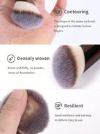 22pcs Professional Makeup Tools Set With Velvet Bag,20pcs Soft Long Aluminum Tube Makeup Brush Set+2pcs Powder Puffs Accessories
