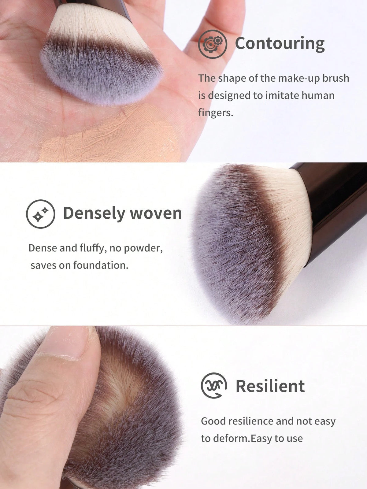 22pcs Professional Makeup Tools Set With Velvet Bag,20pcs Soft Long Aluminum Tube Makeup Brush Set+2pcs Powder Puffs Accessories