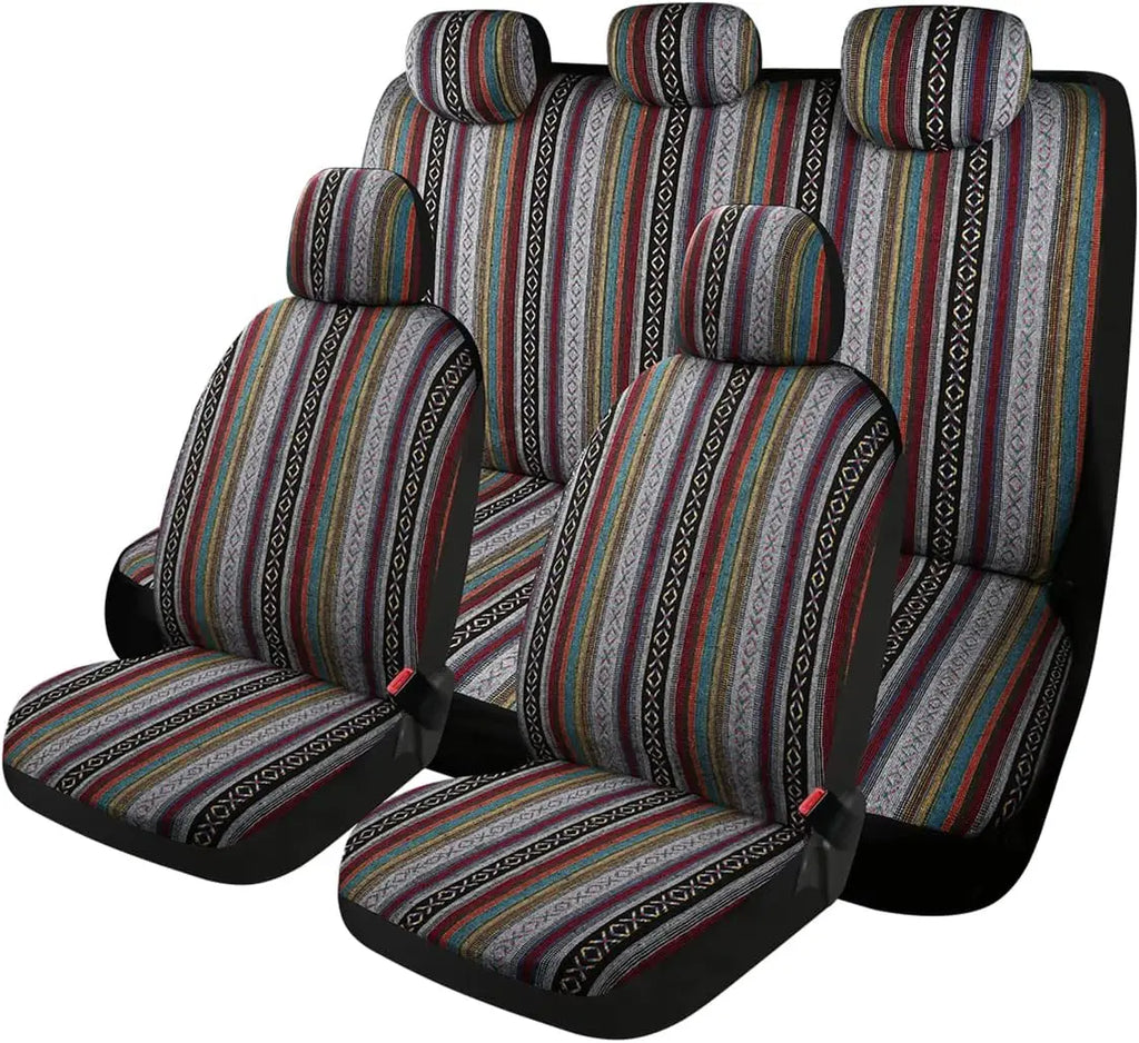 Multi-Color Baja Saddle Blanket Weave Universal Car Seat Cover