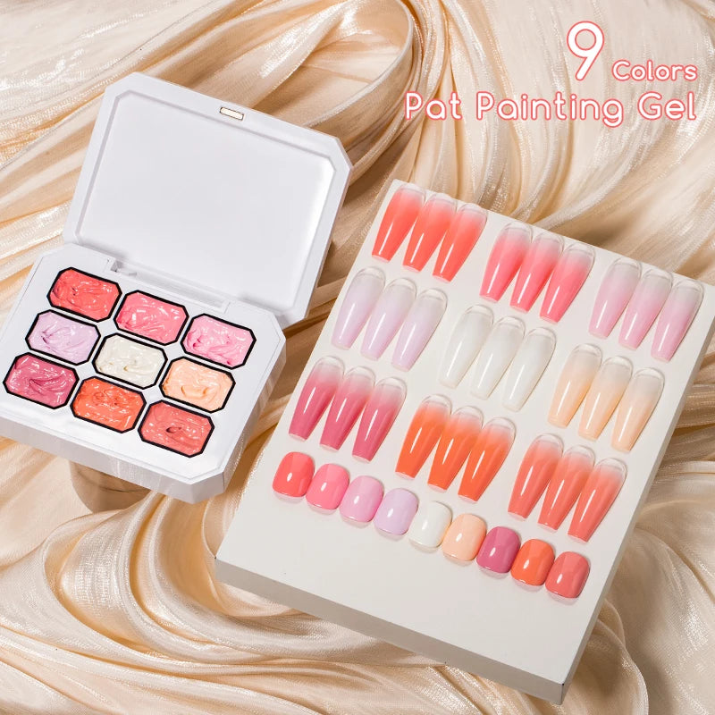 1-9Colors Candy Oil Painting 3D Sculpture Creative DIY Gel Soak Off Gel Nail Modeling Gel Carving Nail Texture Glue Soild