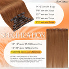 Full Shine Clip-In Human Hair Extensions Remy Double Weft 7pcs 105g Jet Black 12-24in