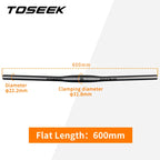 TOSEEK ZF-ONE Carbon MTB Handlebar 31.8mm Clamp Flat/Rise 580-760mm