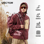 VECTOR Men Woman Windproof Hiking Jacket Waterproof Outdoor Sportswear UPF40+ Breathable Coat Camping and Outdoor Hiking