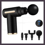 Fascia Gun Deep Tissue Massager 6 Adjustable Speeds 4 Massage Heads Quiet Brushless Motor Portable Muscle Relaxer for Gym Home