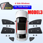for Tesla Model 3 Y S X 2025-2020 26 Privacy Sunshade Side Window Sun Shades Front Rear Windshield Blind Shading Outdoor Camping