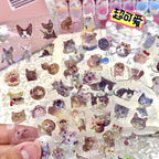 10PCS Cute Cat Laser Stickers Glitter Waterproof Translucent Funny Stationery Cute Scrapbooking Materials Craft Supplies