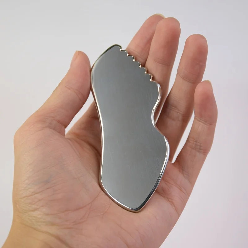 Gua Sha Stainless Steel, Metal Face Gua Sha for Jawline Sculpting, Guasha Tool Face Body Gua Sha (Silvery), Guasha Board