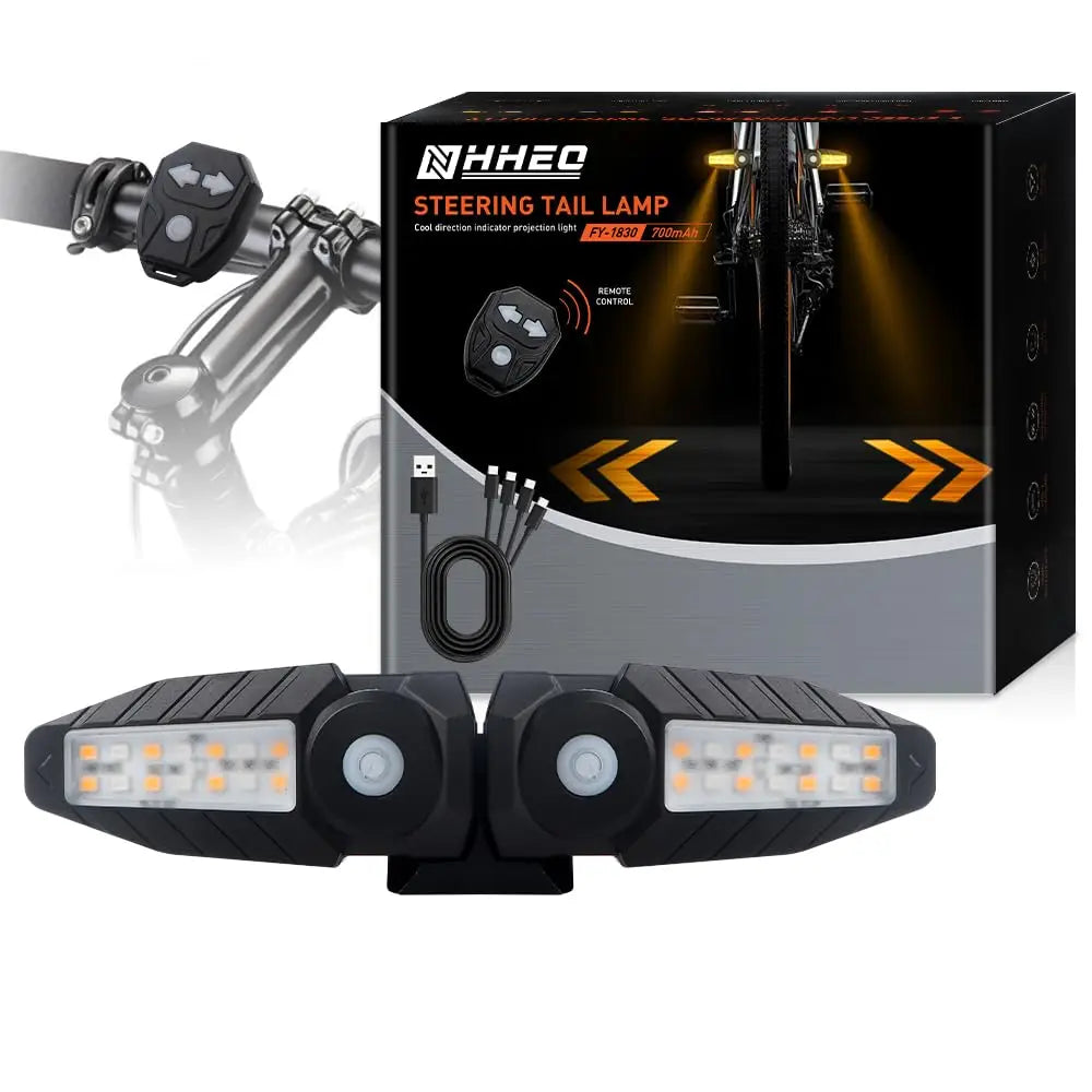Electric Scooter Turn Signal Rear Light Remote E-bike Tail Light Lamp Rechargeable USB Red/Yellow Light Scooter Accessories