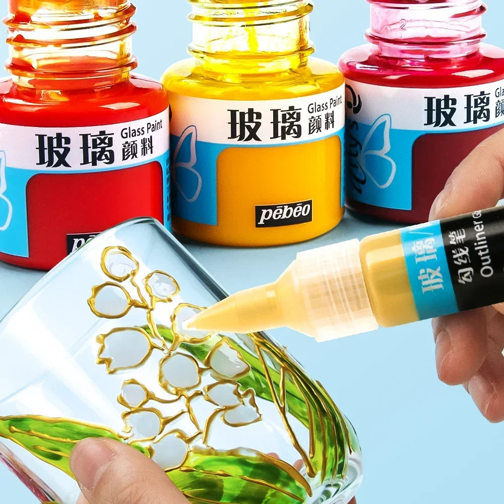 Waterproof Glass Paint 20/25ml Sun-Resistant Acrylic Paints For Artist Drawing Painting Pigment Hand Painted Glass Paint DIY
