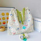 16L Large Capacity Japanese Style Casual Handbag Folding Supermarket Shopper Bag Lovely Travel Accessory