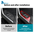 Real Soft Carbon Fiber Sticker For Toyota RAV4 XA50 2019 2020 2021 2022 2023 2024 2025 LHD RHD Car Window Lift Button Panel Trim