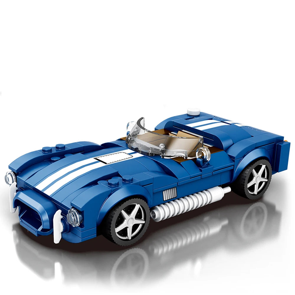 312PCS Blue Sport Car Building Block Set Creative City Vehicle Diy Car Model Bricks Desktop Display Toys For Kids Holiday Gifts
