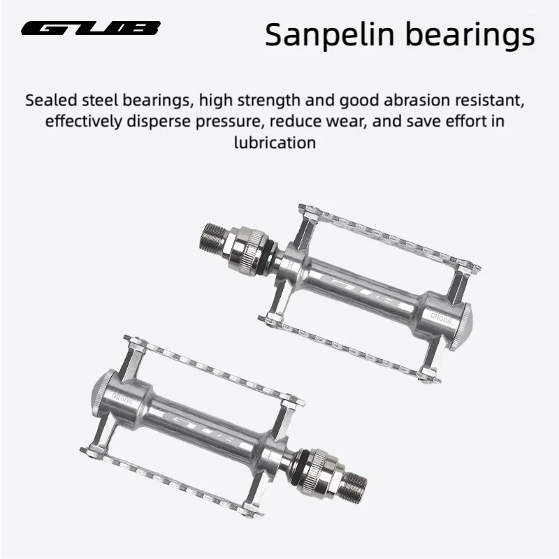 GUB QR006 Retro Quick Release Folding Mountain Bike Aluminum Alloy Bicycle Pedal with Triple Bearings Anti-Slip
