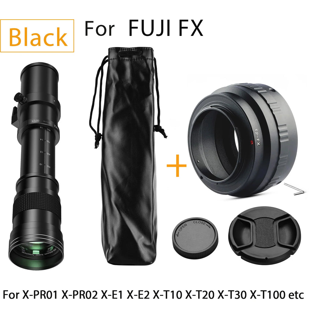 Lightdow 420-800mm f/8.3-f16 Manual Telephoto Zoom Lens for Canon EOS R1 80D T3 T4 T5i T6 Nikon Sony Olympus Pentax DSLR Cameras