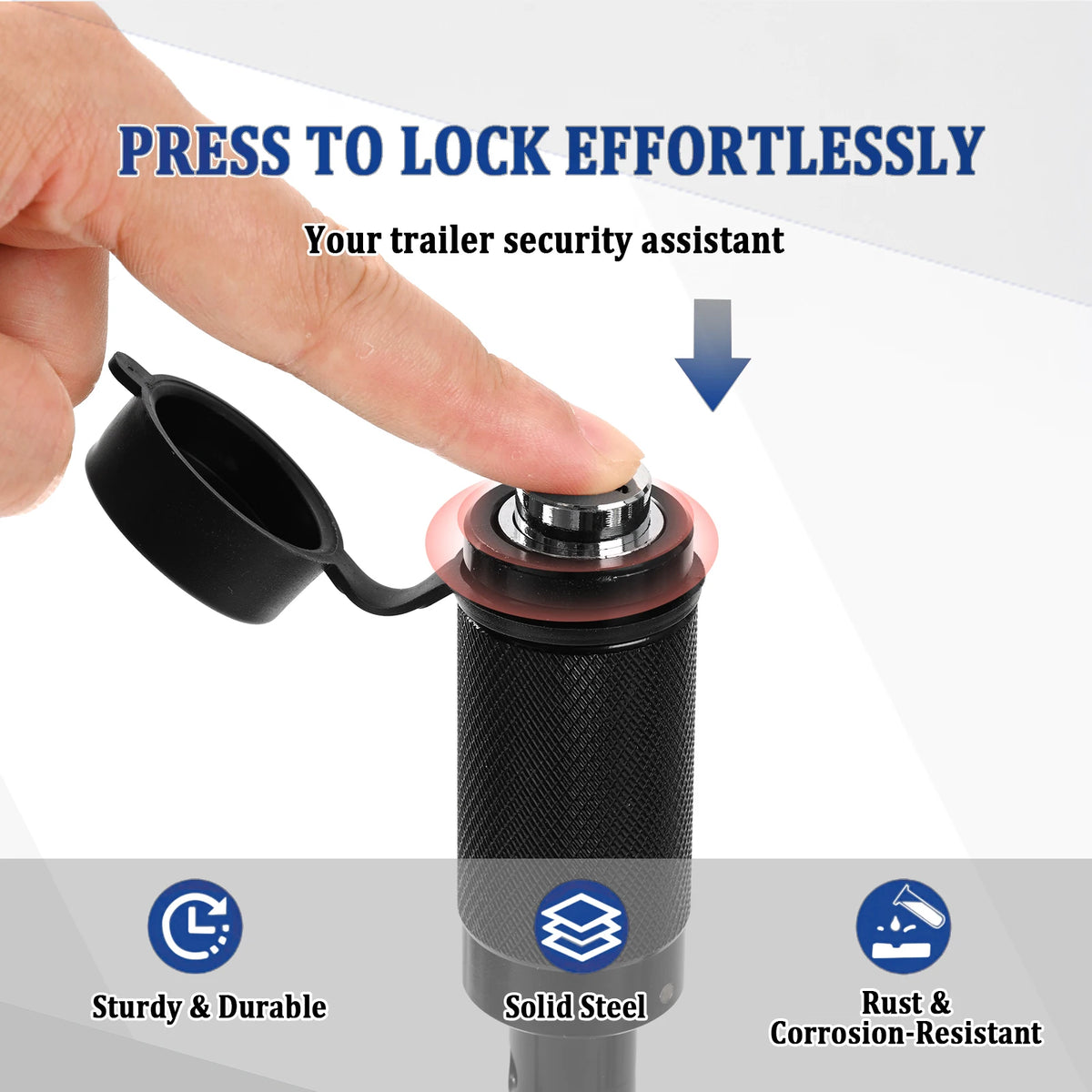 Trailer Hitch Pin Lock 5/8" 1/2" Dual Receiver Locking Trailer RV Truck Tow Heavy Duty Anti Theft for 2" Towing Receiver Lock