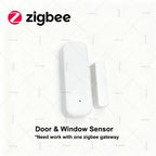 Tuya Zigbee Smart Door Sensor Contact Sensor Window Door Open Closed Detector Home Security Protection Device Works With Z2MQTT