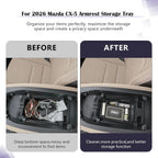 Center Console Organizer for 2026 Mazda CX-5 Armrest Box Storage Tray Secondary Interior Console Box Car Organizer Accessories