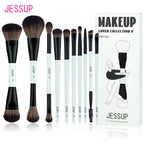 Jessup Makeup Brushes Set 4/6/7/10/14/15pcs Foundation MakeUp Brush,Face Eyeshadow Blending Highlighting Concealer,Luxury Purple