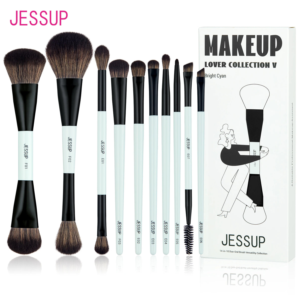 Jessup Makeup Brushes Set 4/6/7/10/14/15pcs Foundation MakeUp Brush,Face Eyeshadow Blending Highlighting Concealer,Luxury Purple