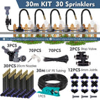 30-5m 1/4" 4/6mm Misting Cooling System 360° Free-bend Adjustable Nozzle Atomizer Sprayer for Outdoor Garden Irrigation Watering