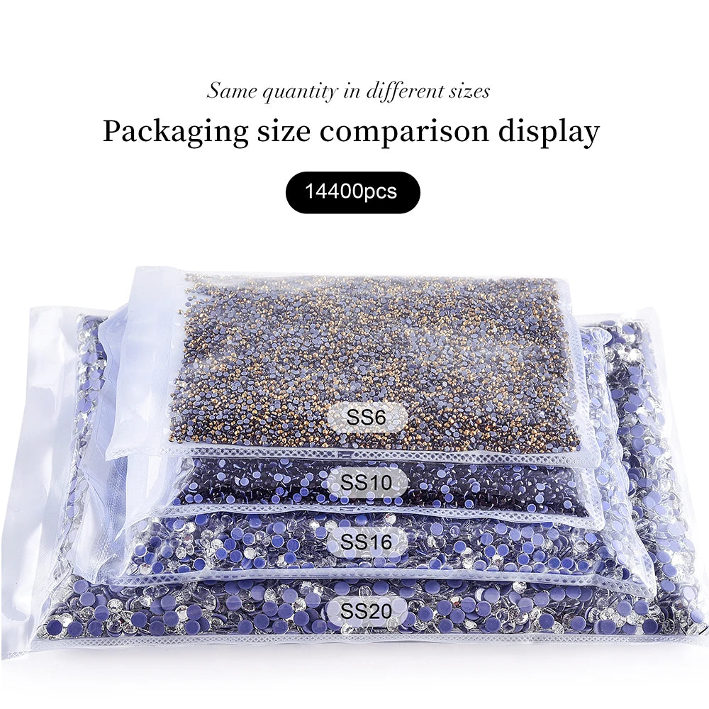 Oleeya Wholesale Bulk High Quality Grade AAAAA Rhinestones Shiny crystal /AB Flatback hotfix Rhinestone SS6-SS50 for clothes DIY