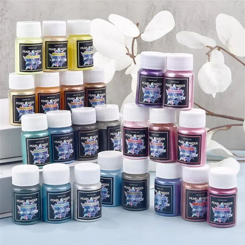 6/24/30Colors Epoxy Resin Dye Mica Powder Powdered Pigments Set Resin Mica Pearlescent Resin Pearl Natural Micas Colorants Resin