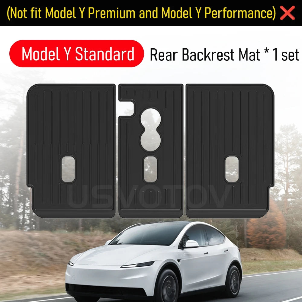 Tesla Model Y Standard 2025-2026 TPE trunk mat set, rear cargo + frunk options