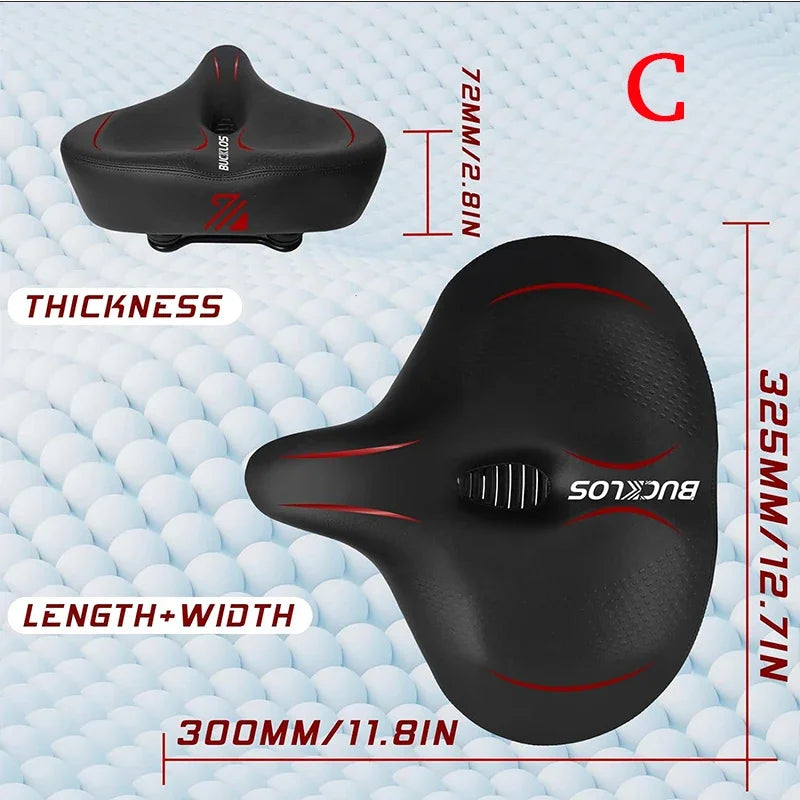 BUCKLOS Ergonomic Bicycle Saddle Shock-absorption Mountain Bike Seat Cushion Thicken Widen E-Bike Saddle Travel Bicycle Seat