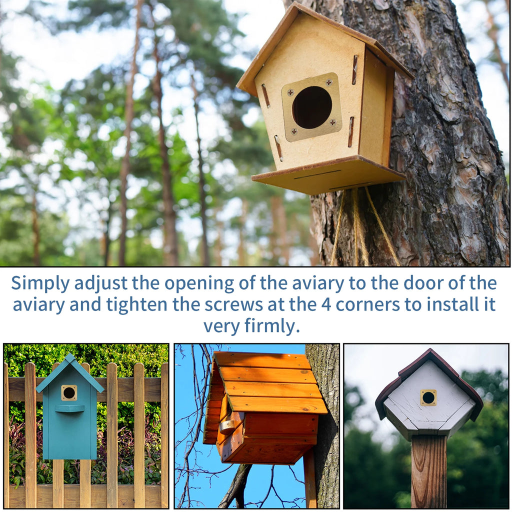 10Pcs Bird House Protective Cover 1/2 Inch Opening Rustproof Copper Bluebird House Predator Guard with Screw for Outdoor, Houses