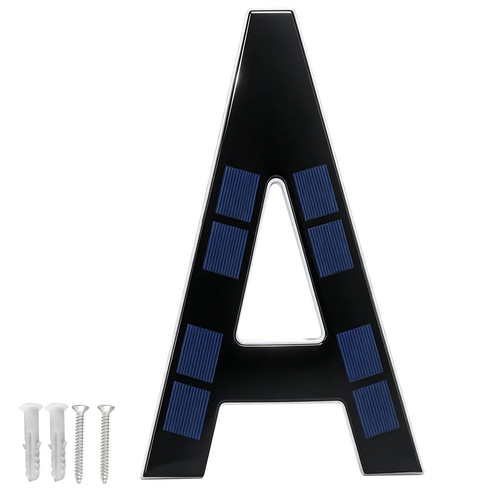12CM Solar Lighted House Number Outside Light-up LED Address Number Waterproof House Number Light Address Sign Home Decor