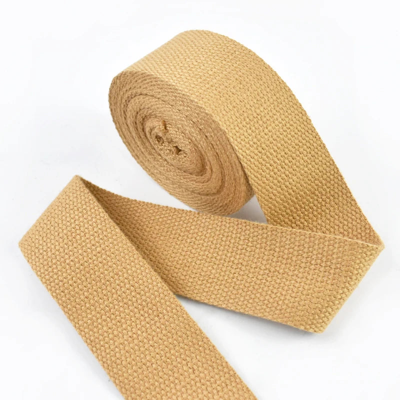 4Meters 1.3mm Thick Cotton Webbing Tapes 20-50MM Backpacks Strap Band Garment Ribbons Belt DIY Sewing Decoration Accessories