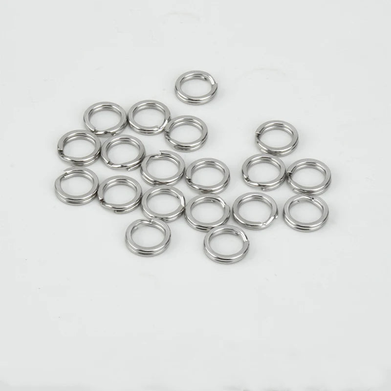 2000pcs/lot Outer diameter 4mm-10mm Stainless Steel Double Ring Flattened Bent Connecter Lure Fishing Tackle Accessories Pesca